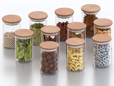Spice Bottle Spice Tank Kitchen Supplies Glass Bottle Sugar Pepper Powder Octagon Powder Spice for Daily Use 3d model