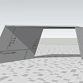 Modern Geometric Pergola With Metal Structure Lighting And Sunset Sky Reflection
