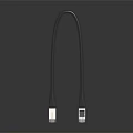 High Quality Gray Ethernet Cable with RJ45 Connectors for Digital Devices 3d model