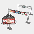 Outdoor Billboards With Metal Frame Featuring Movie Ads Burger Promotions And Truth Messaging