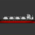 LNG Carrier Ship Featuring Red Hull Green Superstructure And Spherical Tanks 3d model