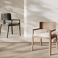 Modern Minimalist Solid Wood Dining Chairs With Armrests And Soft Upholstered Seats For Cozy Homes