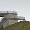 Modern viewing platform Landscape platform Landscape structure Mountain viewing platform 3d model