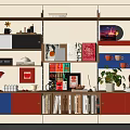 Modern Middle Ancient Bookshelf Orbit Bookshelf Wall Hanging Bookshelf Storage Rack Memphis Bauhaus 3d model