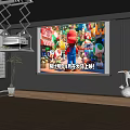 Modern projection curtain projector 3d model