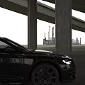 Sleek Black Luxury Car With Modern Exterior Design And LED Headlights