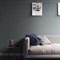 Stylish Living Room Side Table With Vase Book And Beige Sofa Blue Cushions