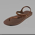 Copper Strapped Pink Flip Flops With Flower Design For Casual Summer Wear