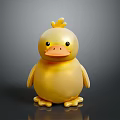 Cute Yellow Duck Figurine With Orange Beak And Small Feet Design