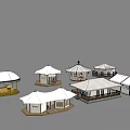 Various Outdoor Camping Tent Designs With Different Structural Features And Styles 3d model