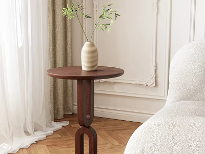 Solid wood side table corner table 3d model