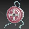 Red Circular Daily Electrical Appliance with Metal Stand and Practical Design