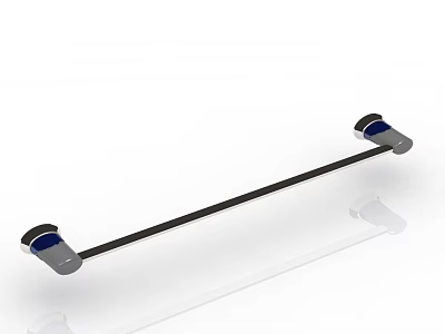 Modern Black Metal Bathroom Towel Bar With Suction Cup Design For Bathroom Use 3d model