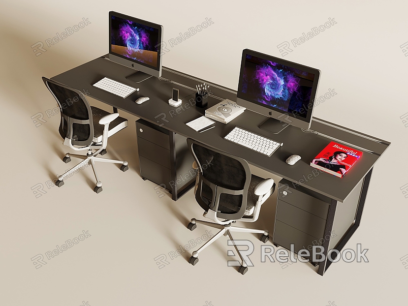 Modern Office Desk and Chair Combination Computer Desk Lifting Rotating Chair Boss Chair Desk Computer model