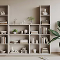Modern Storage Rack Cream Storage Rack 3d model