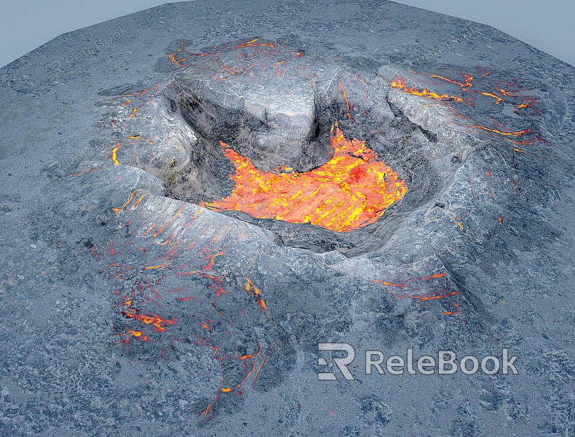 Magma Rock Stone Lava Cave Pit model