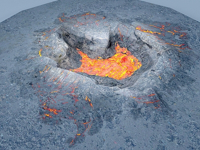 Magma Rock Stone Lava Cave Pit model