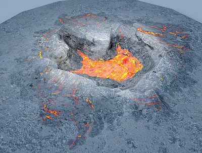 Natural Stone and Wood Elements in Rustic Outdoor Decorative Setting 3d model