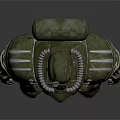 Armored Character 3D Model With Green Mechanical Armor And Detailed Warrior Design