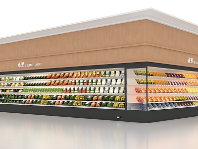 Style Supermarket Large Vegetable and Fruit Freezer Packaging Vegetable and Fruit Vertical Wind Cabinet Combination Display Cold Fresh Package Vegetable and Fruit model