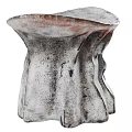 Sculptural Textured White Stool With Organic Curved Base And Modern Design