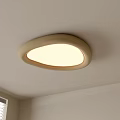 Modern Oval Beige Ceiling Light With Warm Light Glow In White Interior 3d model