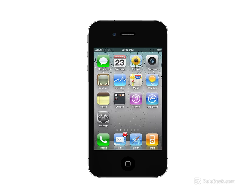 Black Smartphone Home Screen With Various App Icons And Interface Elements 3d model 