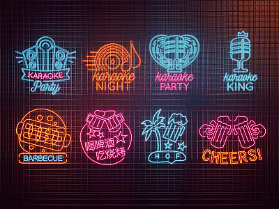 Modern Decorative Light Bar Neon Light 3d model