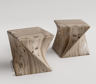 Modern Stool Log Ottoman 3d model