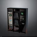 Vintage Electronic Control Cabinet With Multiple Display Screens And Control Panels Design