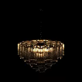 Elegant Modern Glass Chandelier With Layered Fringed Design For Interior Decor