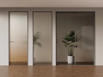 Modern bathroom door kitchen door single door sliding door 3d model
