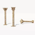 constructional column modeling column 3d model