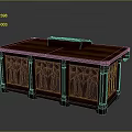 Rustic Wooden Cabinet With Detailed Carved Patterns And Traditional Design