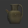 Vintage Handcrafted Ceramic Jug With Carved Floral Pattern For Home Decor