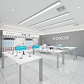 HONOR Retail Showroom Interior With Product Displays Counters And Elevators