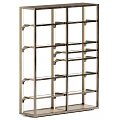 Modern Metal Display Shelf With Sleek Grid Design And Multiple Tiers For Retail Showcase