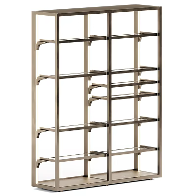 Modern Metal Display Shelf With Sleek Grid Design And Multiple Tiers For Retail Showcase 3d model