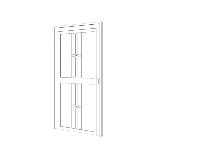 Modern White Swing Door With Glass Panels For Residential Interior Design 3d model