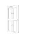 Modern White Swing Door With Glass Panels For Residential Interior Design