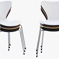 Modern Leisure Chairs With White Seat Backrest Black Brown Accents And Silver Metal Legs