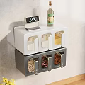 Spice Bottles in Wall Mounted Kitchen Storage Organizer with Transparent Windows and Timer