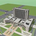 Classical Office Building With Symmetrical Facade Columns And Grand Entrance Steps