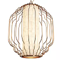 Modern Chinese Style Chandeliers With Bamboo Frames And Unique Decorative Patterns