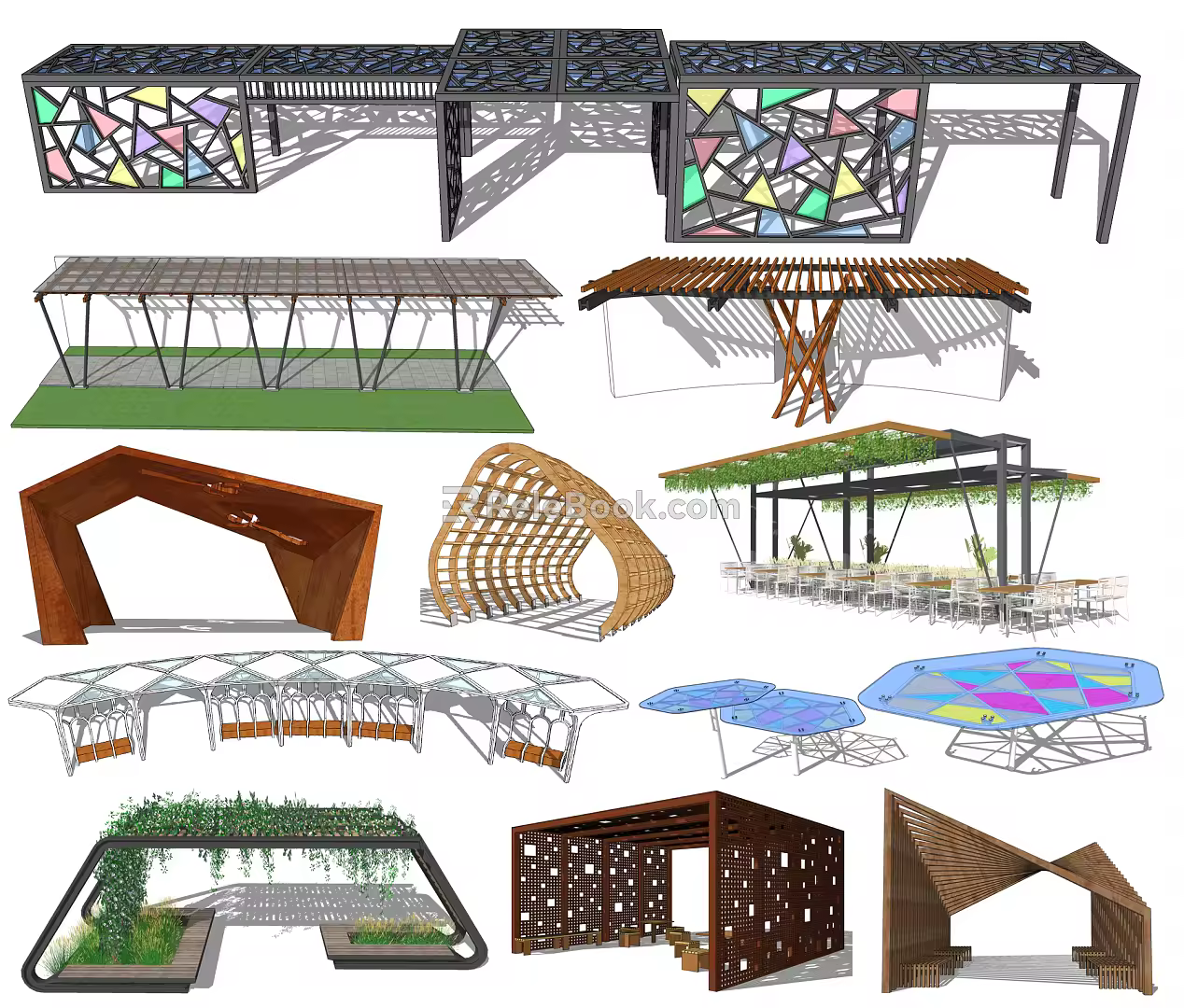 modern gallery shelf 3d model