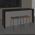 Modern Bar Stools Design With Brown Black Leather Seats And Metal Frames For Kitchen Bar