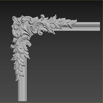 French Corner New Wall Panel Hornflower 3d model