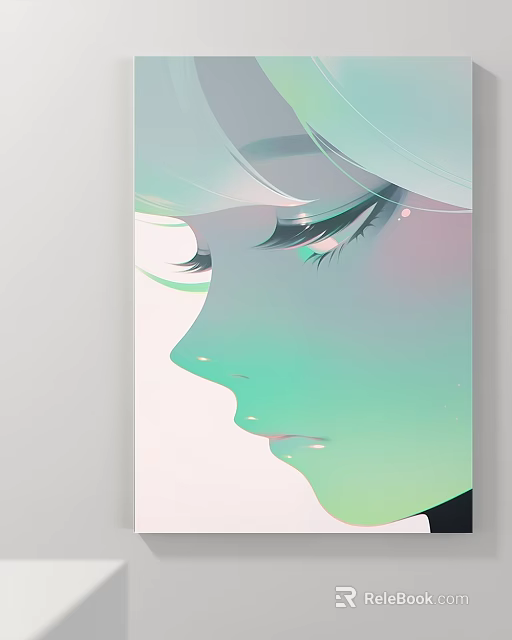 Character Portrait Artwork With Side Profile Soft Gradient Colors And Eye Details 3d model