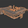 Industrial Mechanical Equipment Platform With Metal Frame Pipes And Components