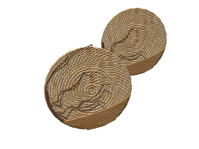 Decorative Woven Round Rattan Wall Decor for Home Interior Design 3d model